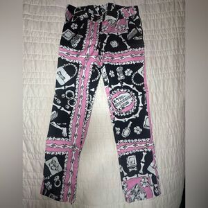 NWTs Moschino Bones Pink Black Pants Teen